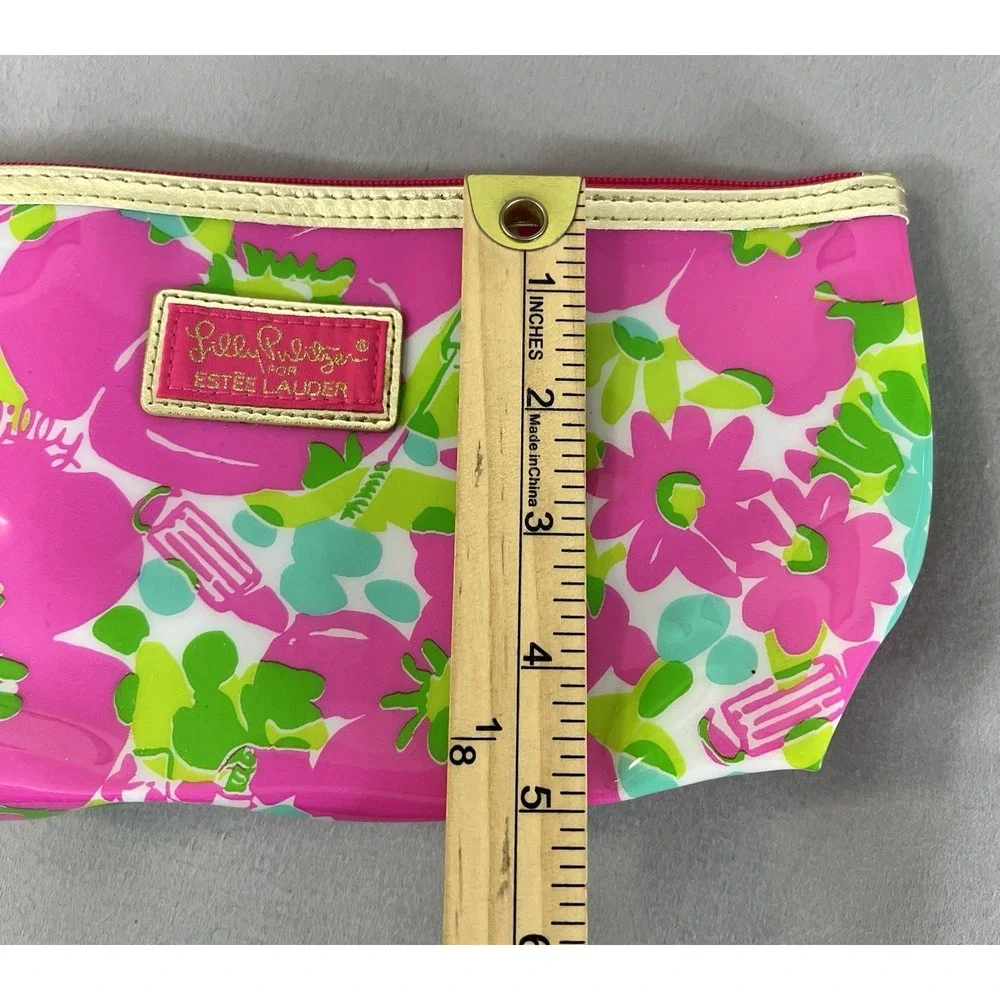 Lilly Pulitzer for Estee Lauder Makeup Accessory Bag Pink Green Blue Zipper Pouc